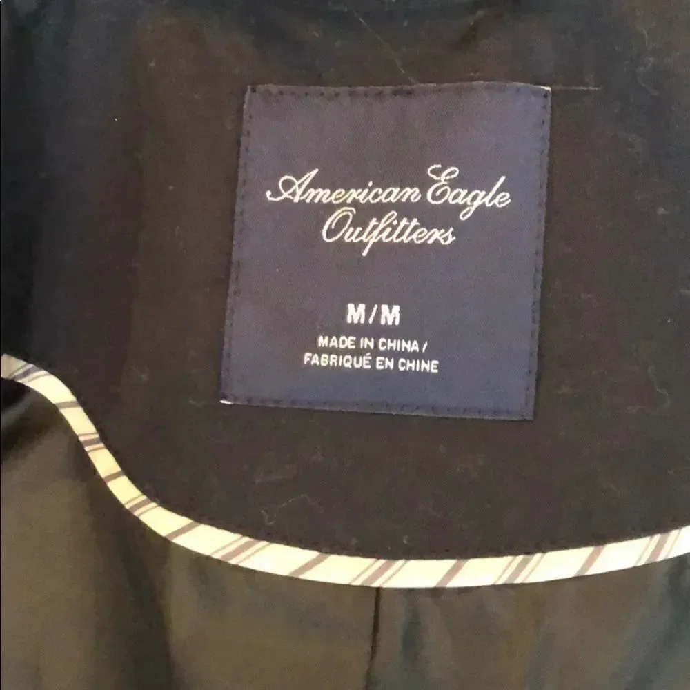 American Eagle navy blazer with black trim size M